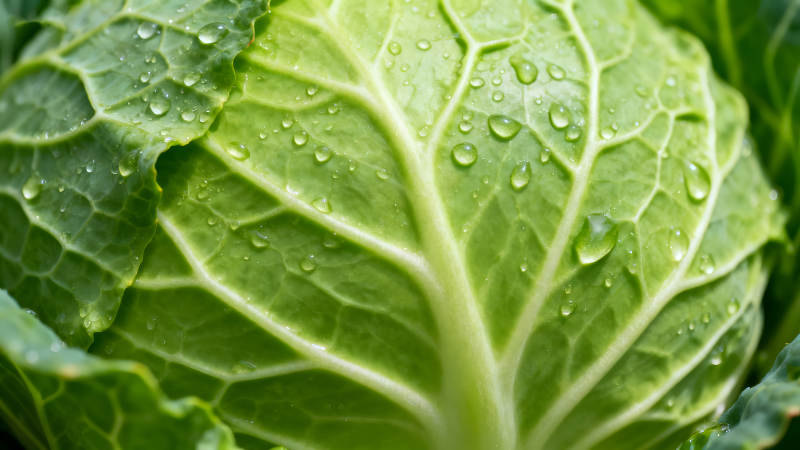 翠绿卷心菜细节特写图片