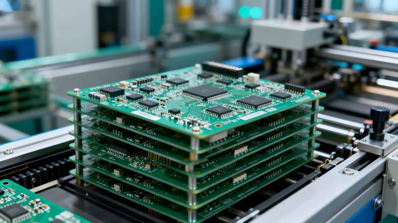 电路板堆叠组装细节展示图片