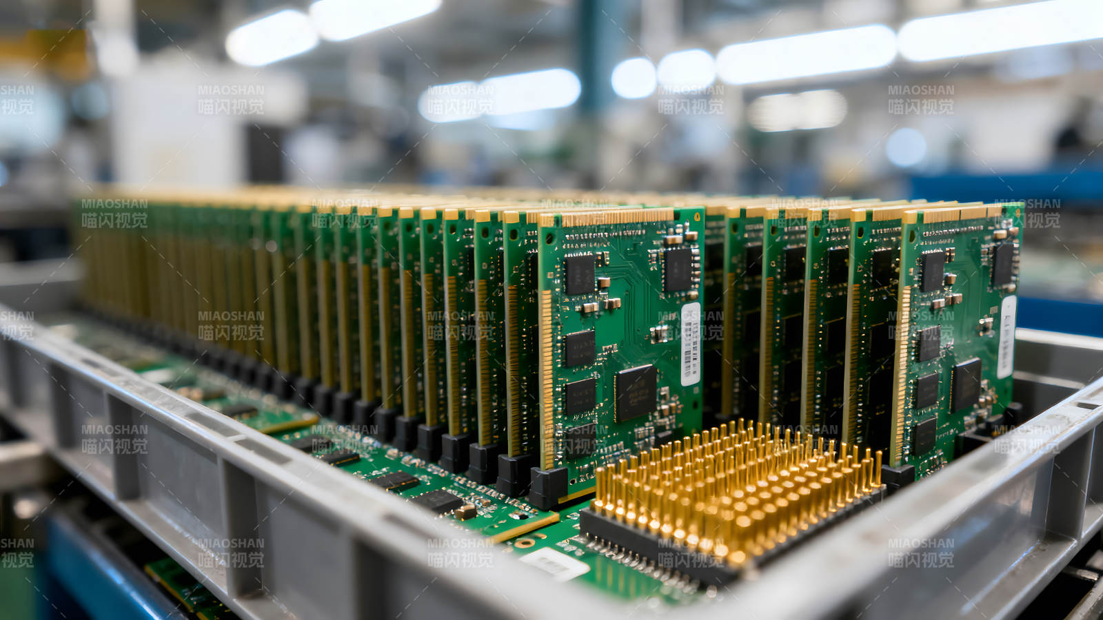 堆叠的电子元件近景特写图片