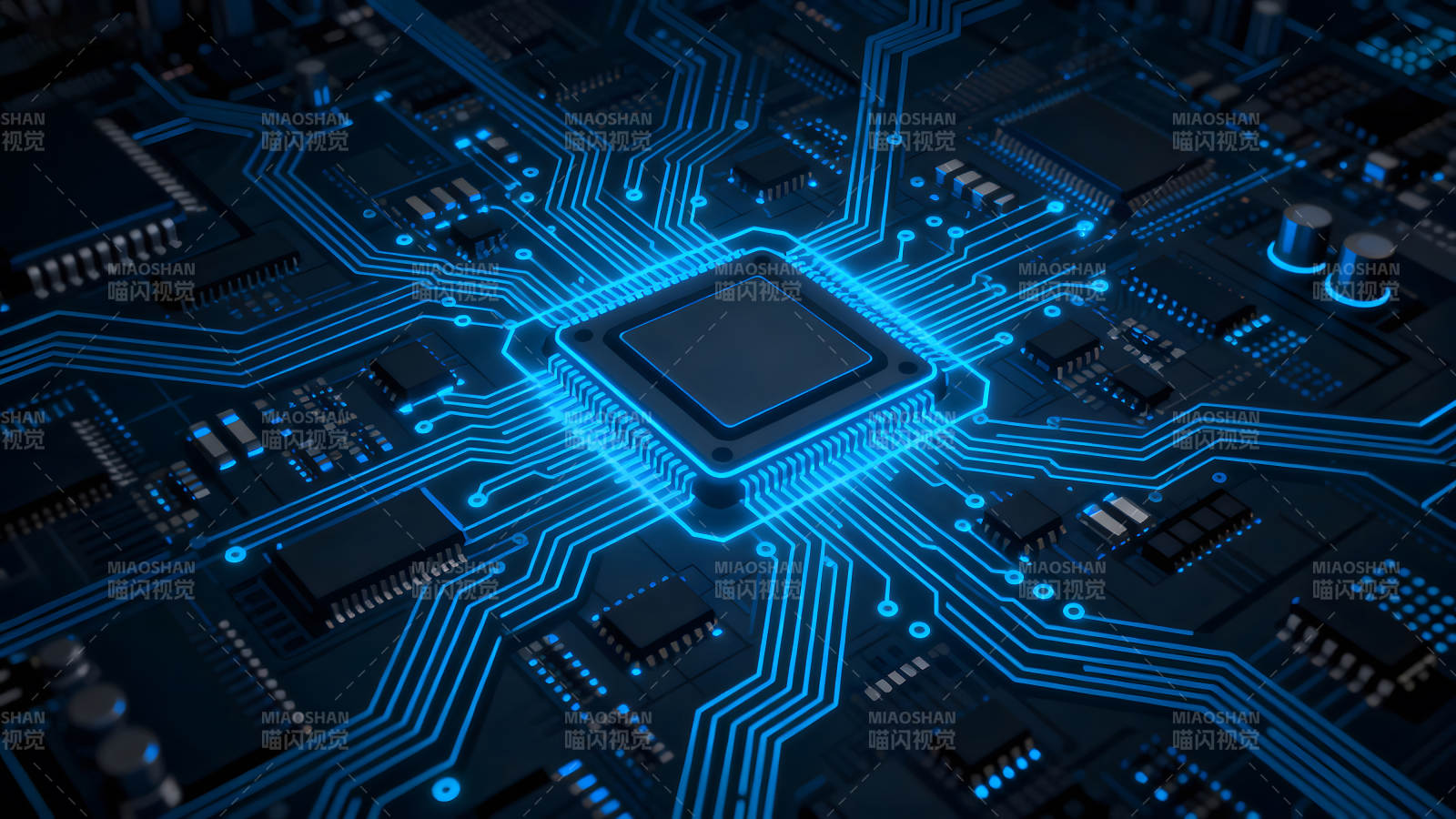 电路板特写科技感十足图片