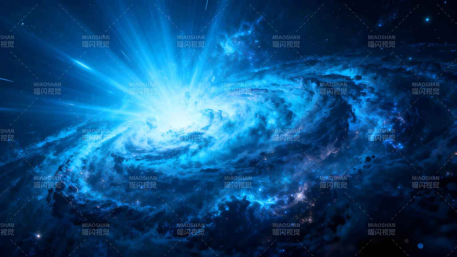 宇宙漩涡星系炫丽光芒四射图片