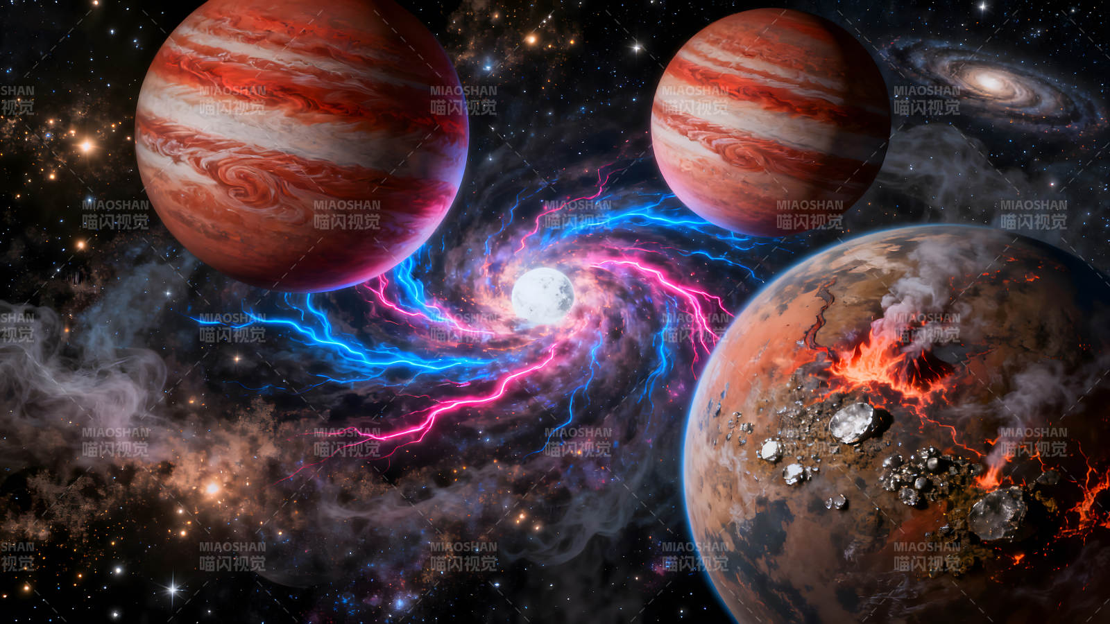 宇宙行星奇观绚丽多彩的星际景象图片