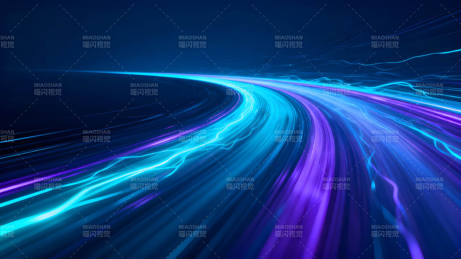光速通道能量轨迹蓝色霓虹抽象视觉图片