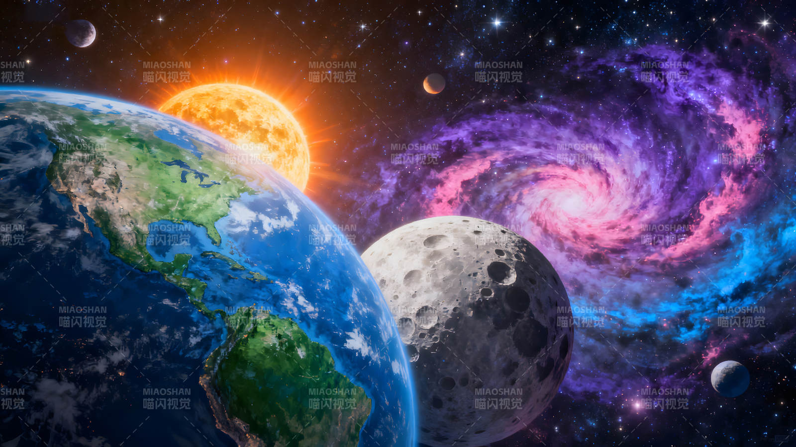 宇宙星球太阳银河绚丽景象图片