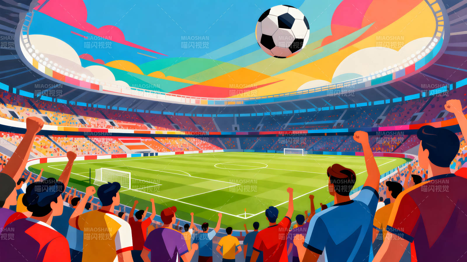 足球赛场激情澎湃观众欢呼图片