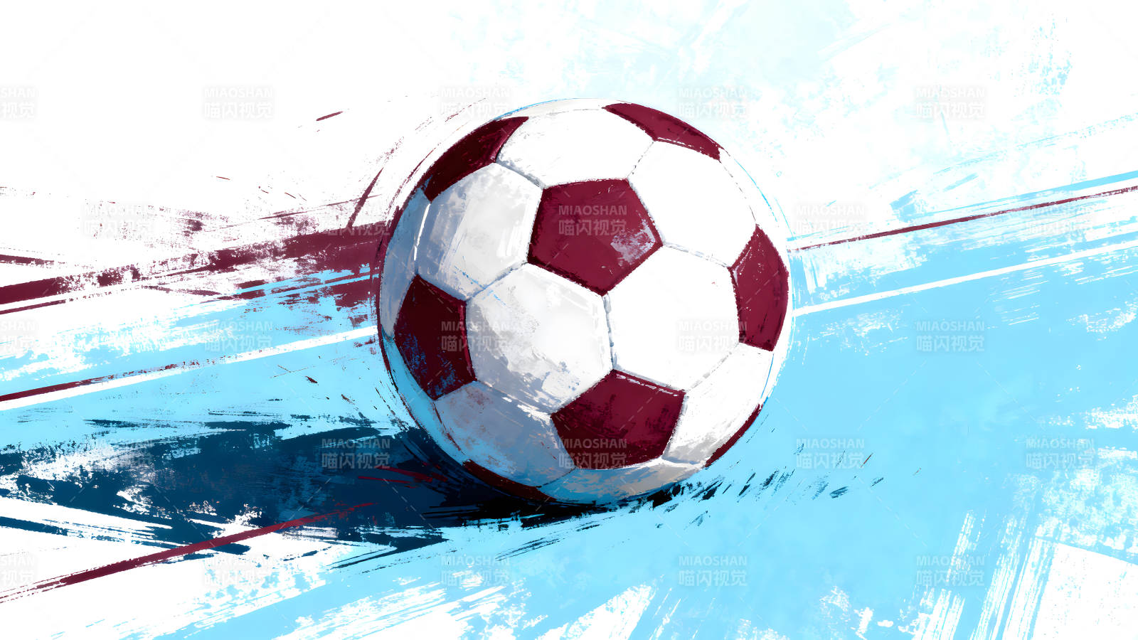 足球艺术风格绘画图片