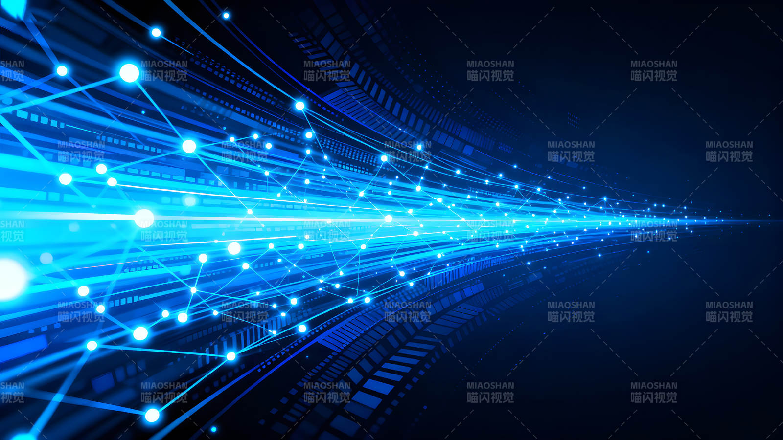 蓝色科技感数据连接背景图片