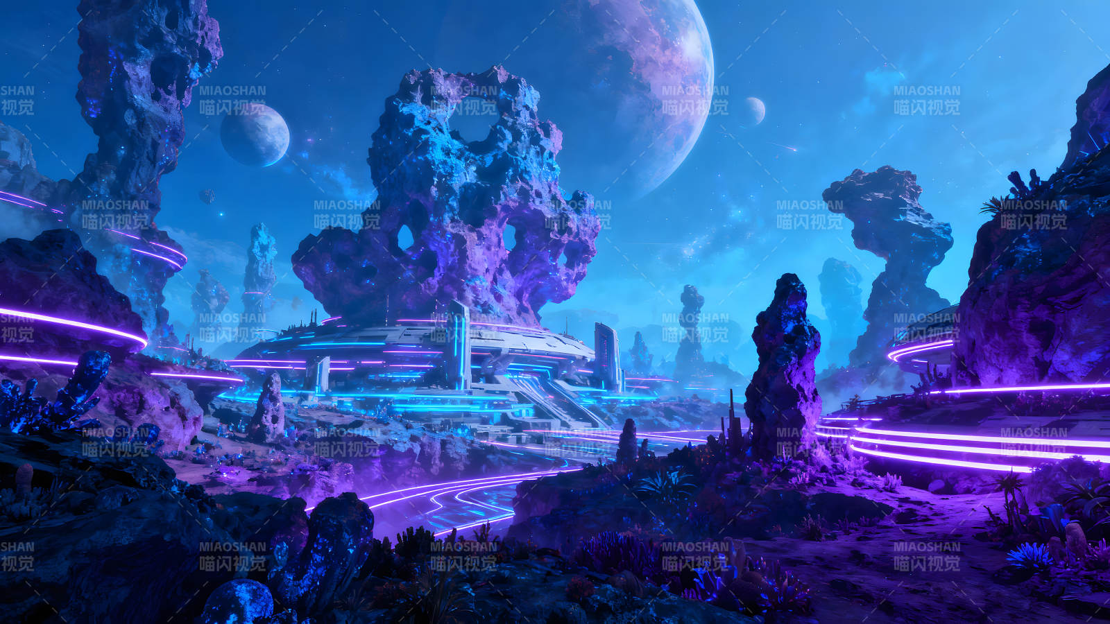 未来城市景观星球景象图片