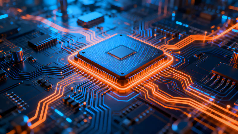 电路板芯片特写科技感十足图片