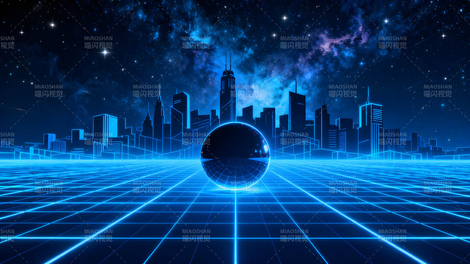 赛博朋克城市夜空景象图片