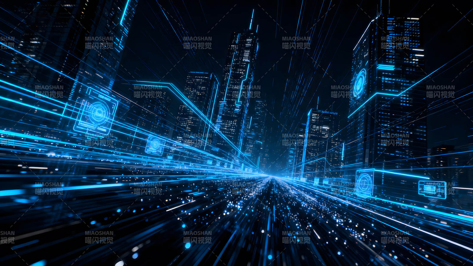 未来城市科技感夜景图片