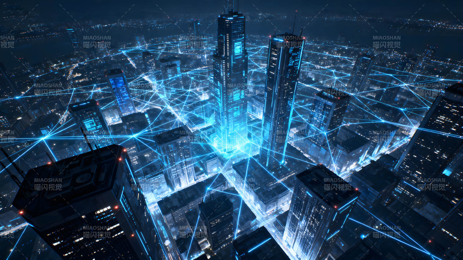 未来城市科技连接之夜图片