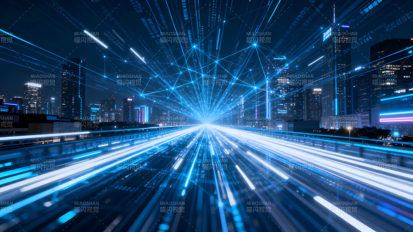 未来城市科技感夜景图片