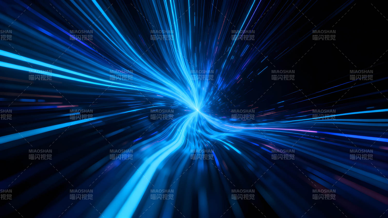 蓝色光线汇聚的视觉效果图片