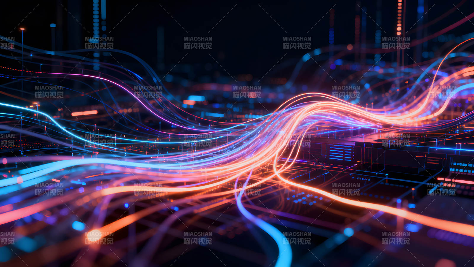 科技感数据流抽象图图片