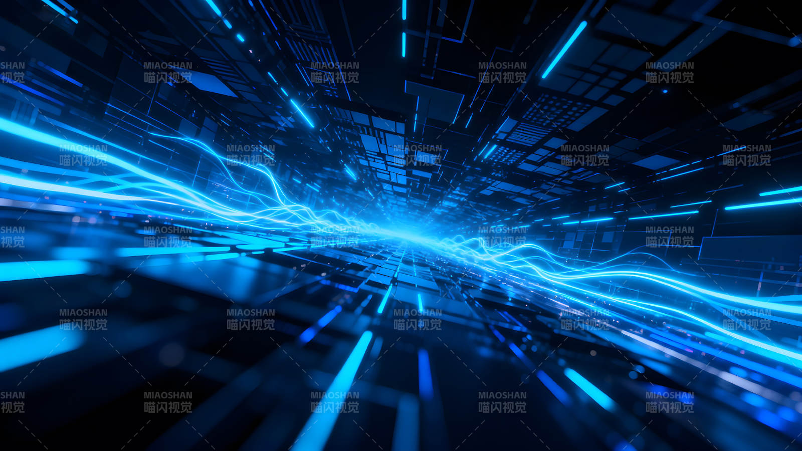 蓝色科技隧道数据传输图片