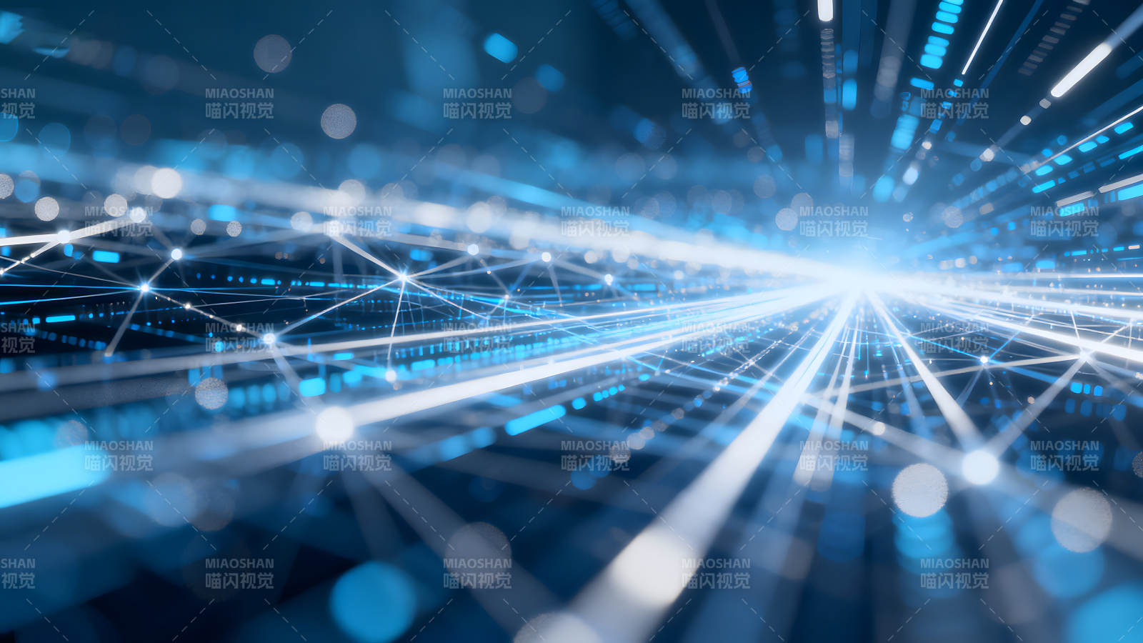 蓝色科技感数字网络光效图片