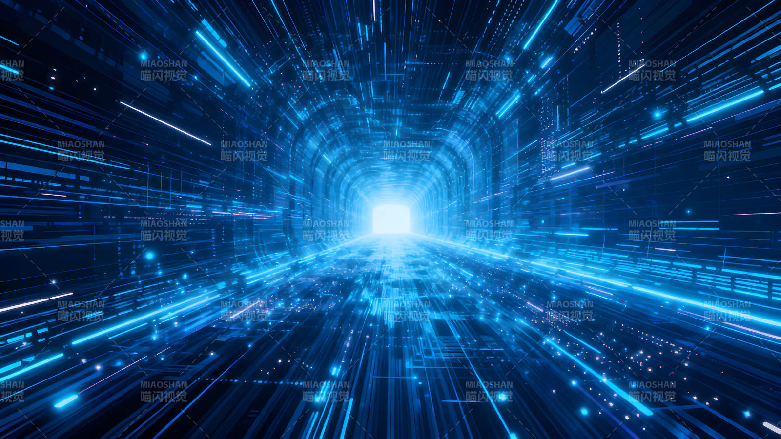 数字隧道蓝色科技感图片