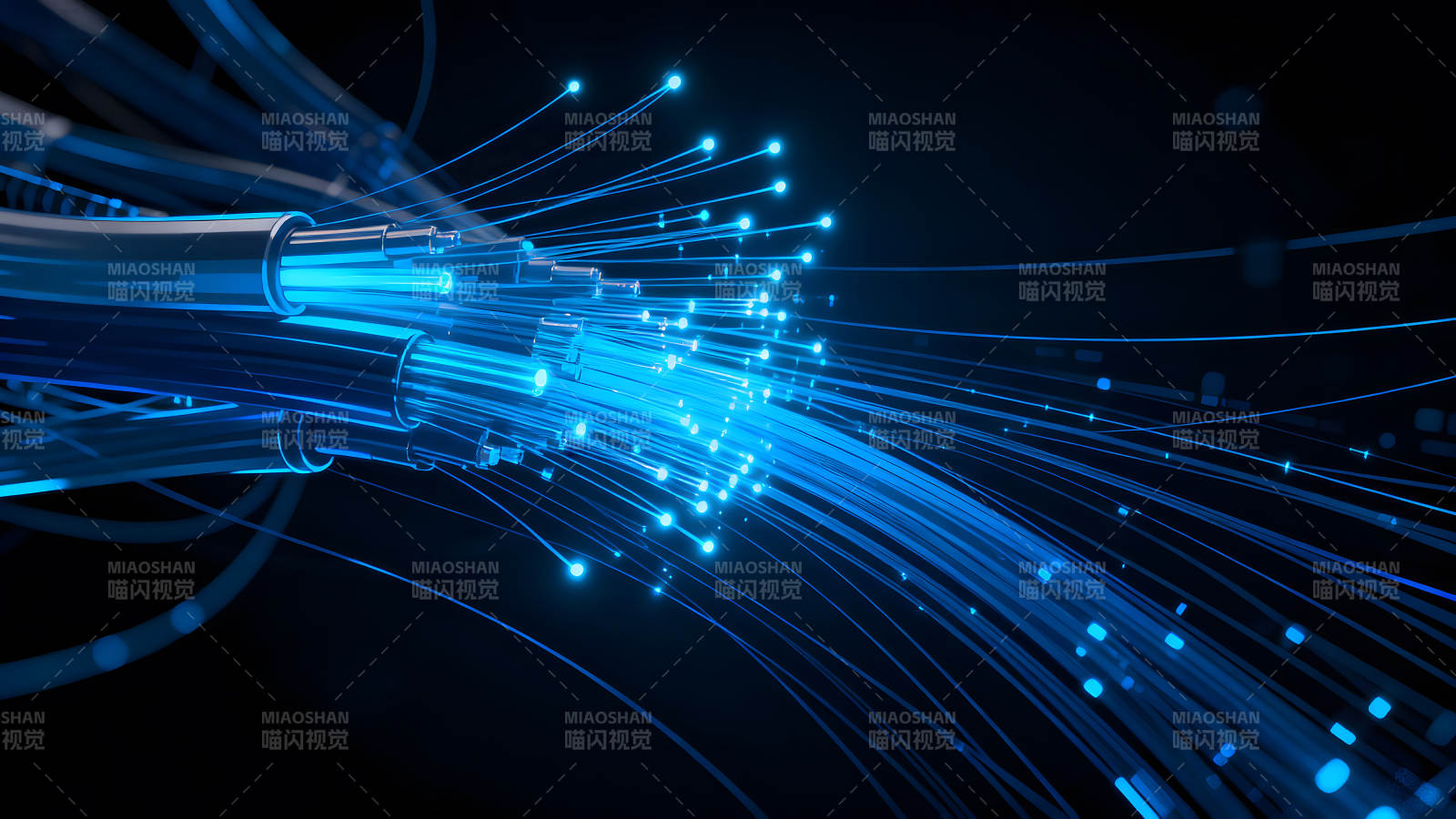 发光的光纤网络连接图图片