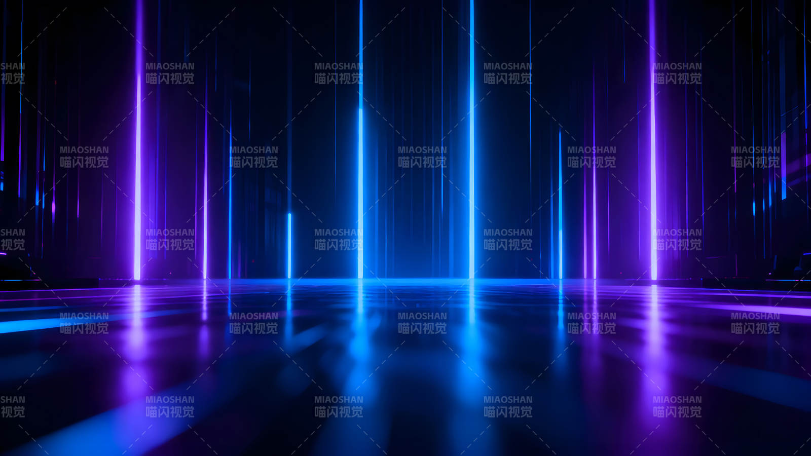 未来科技感霓虹灯光场景图片