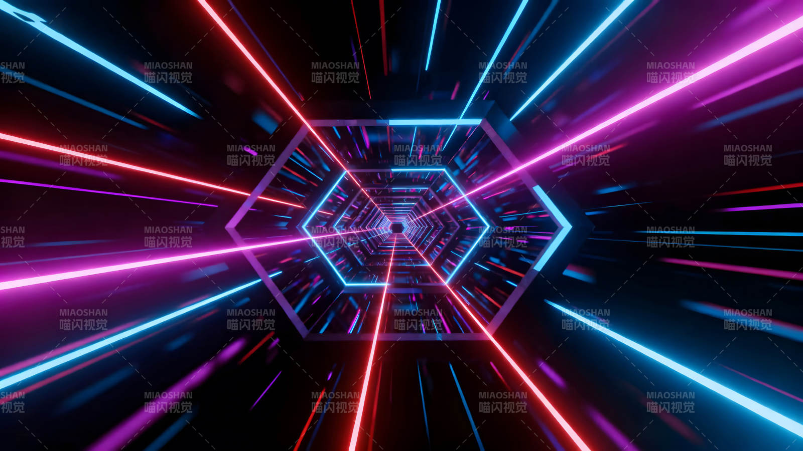 赛博朋克风格的隧道光影图片