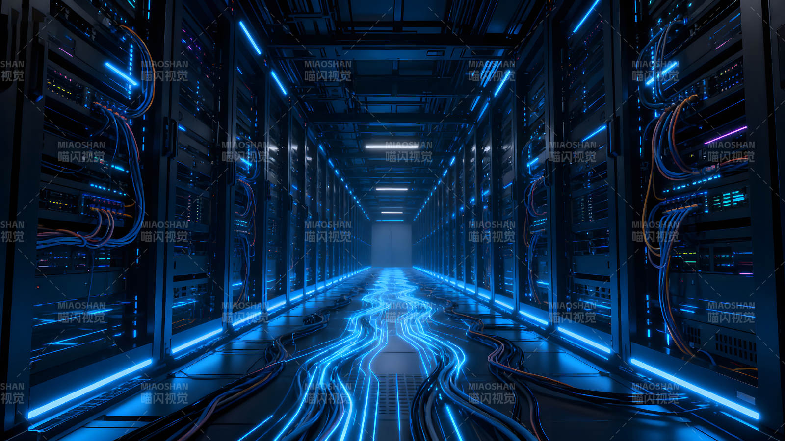 数据中心走廊充满科技感和未来感图片