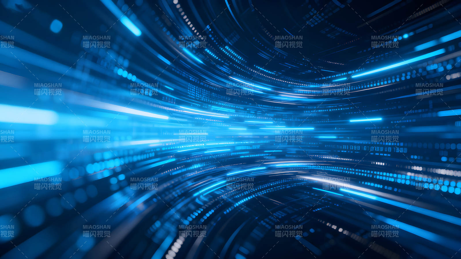 蓝色数据流动的抽象科技图图片