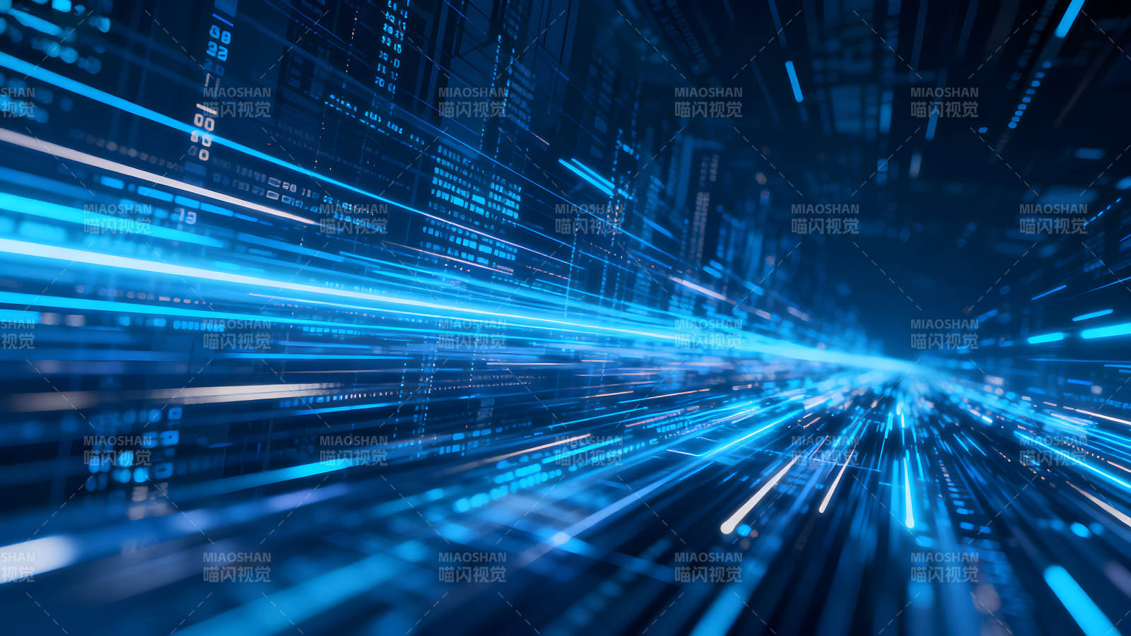 数字科技蓝光线条视觉效果图片