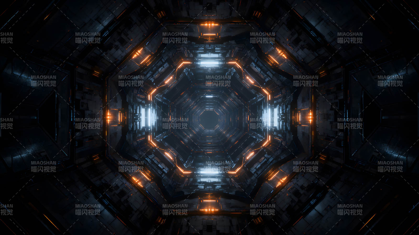 科幻隧道内部设计充满科技感图片