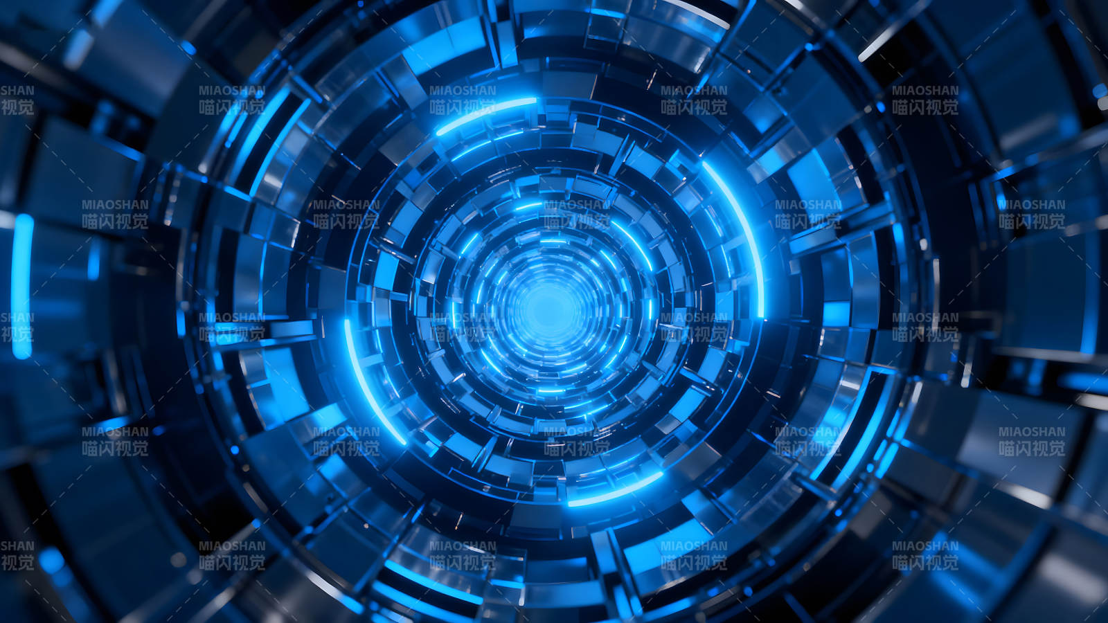未来科技隧道蓝色光效图片