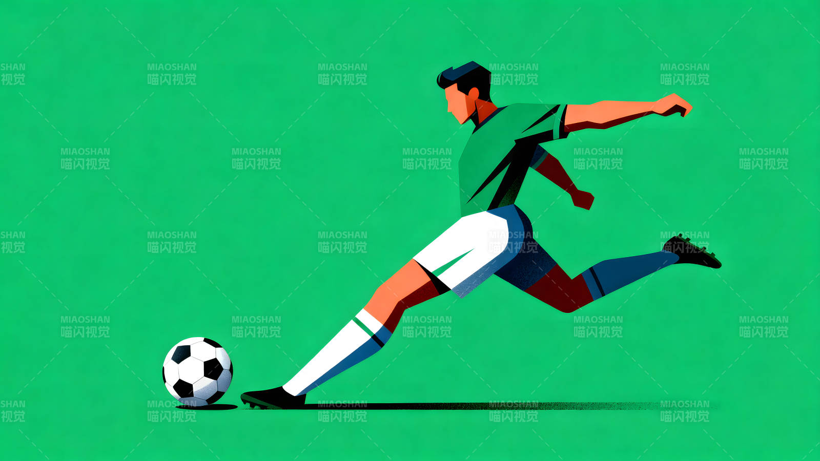 足球运动员踢球瞬间视觉冲击力强图片