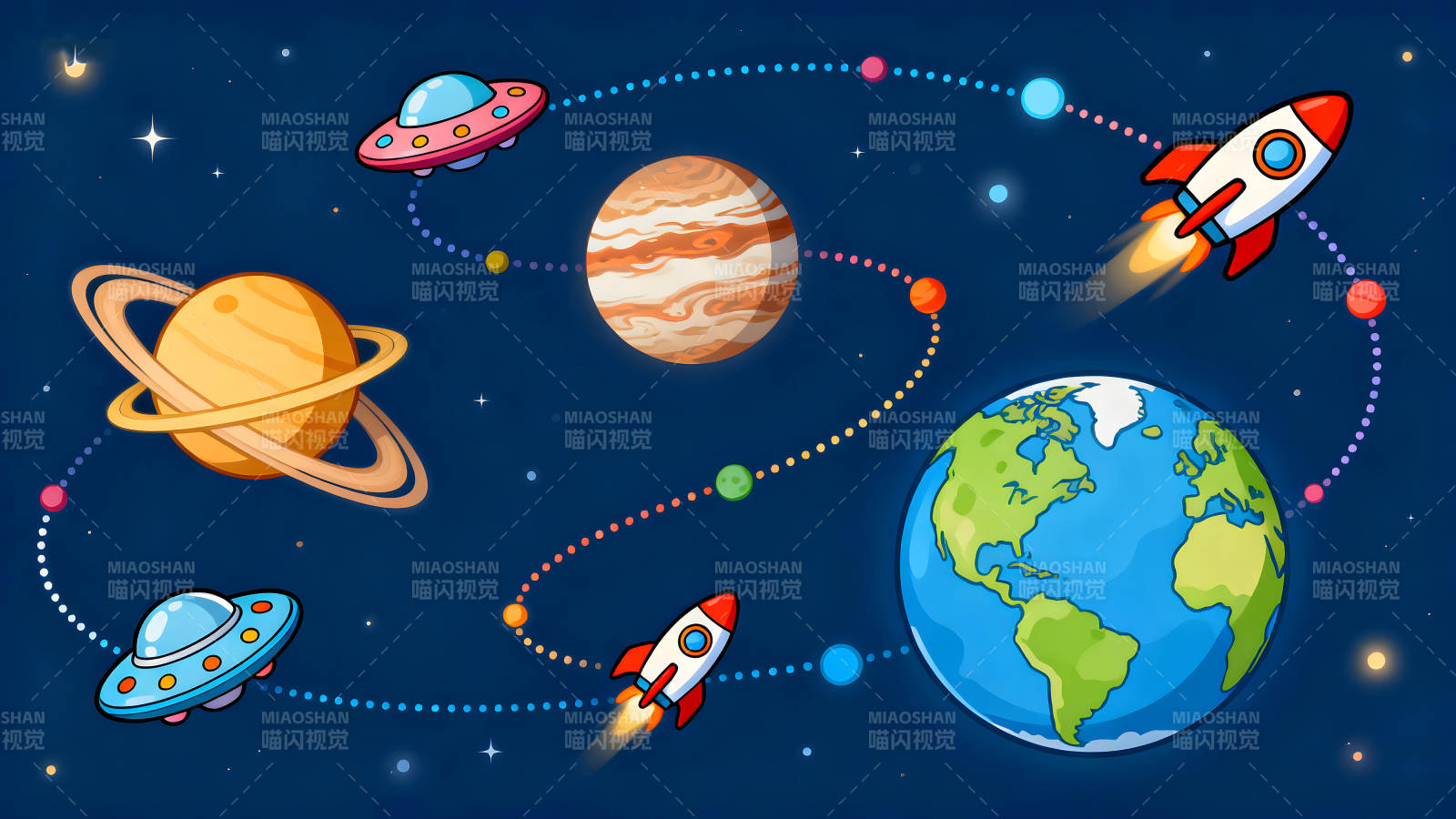 卡通宇宙探索之旅图片