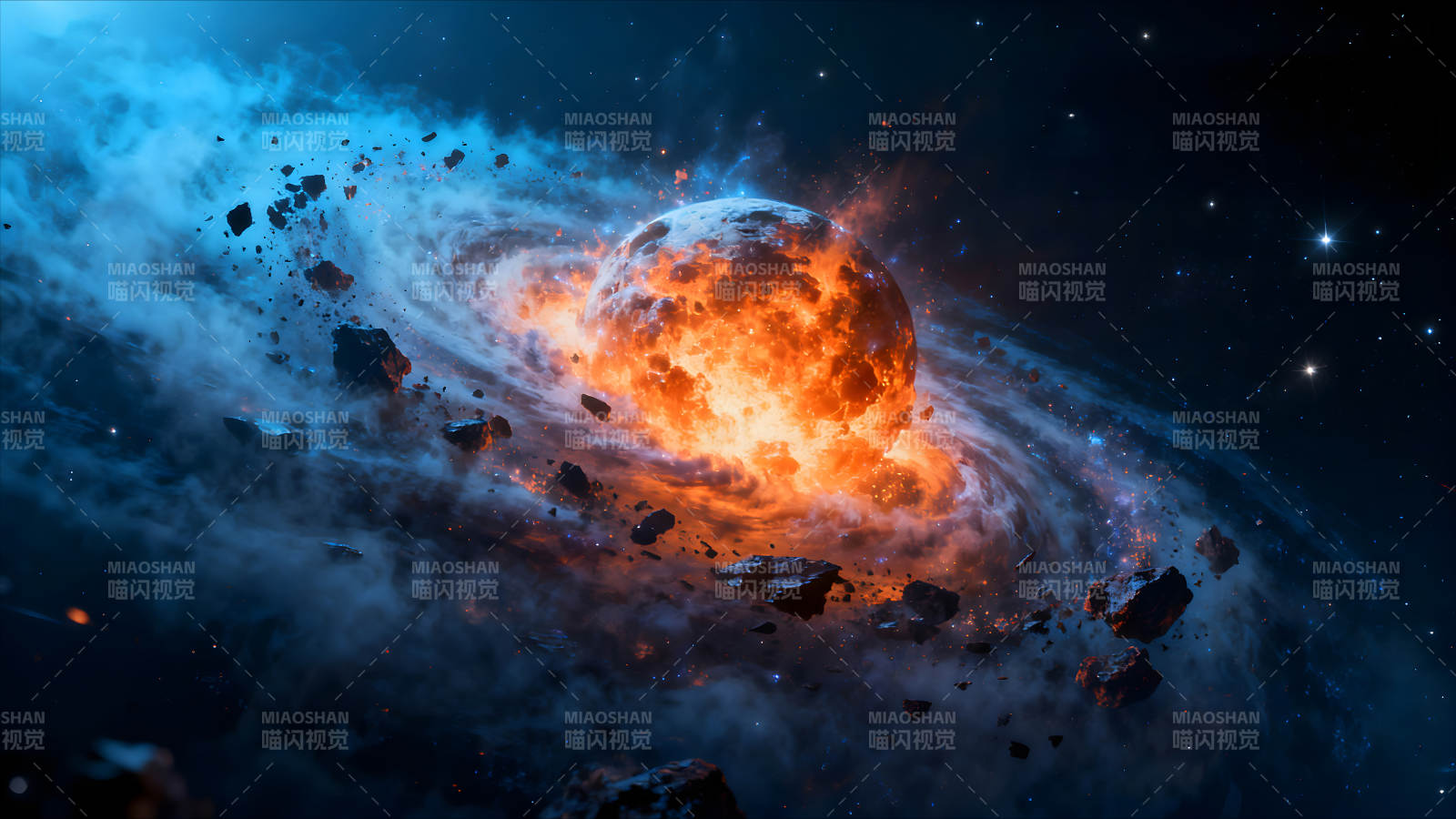 星云爆炸岩石宇宙深空奇观图片