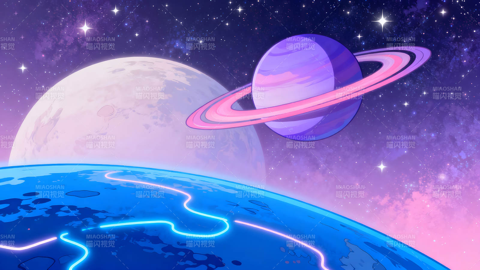 宇宙场景行星星空氛围感十足图片