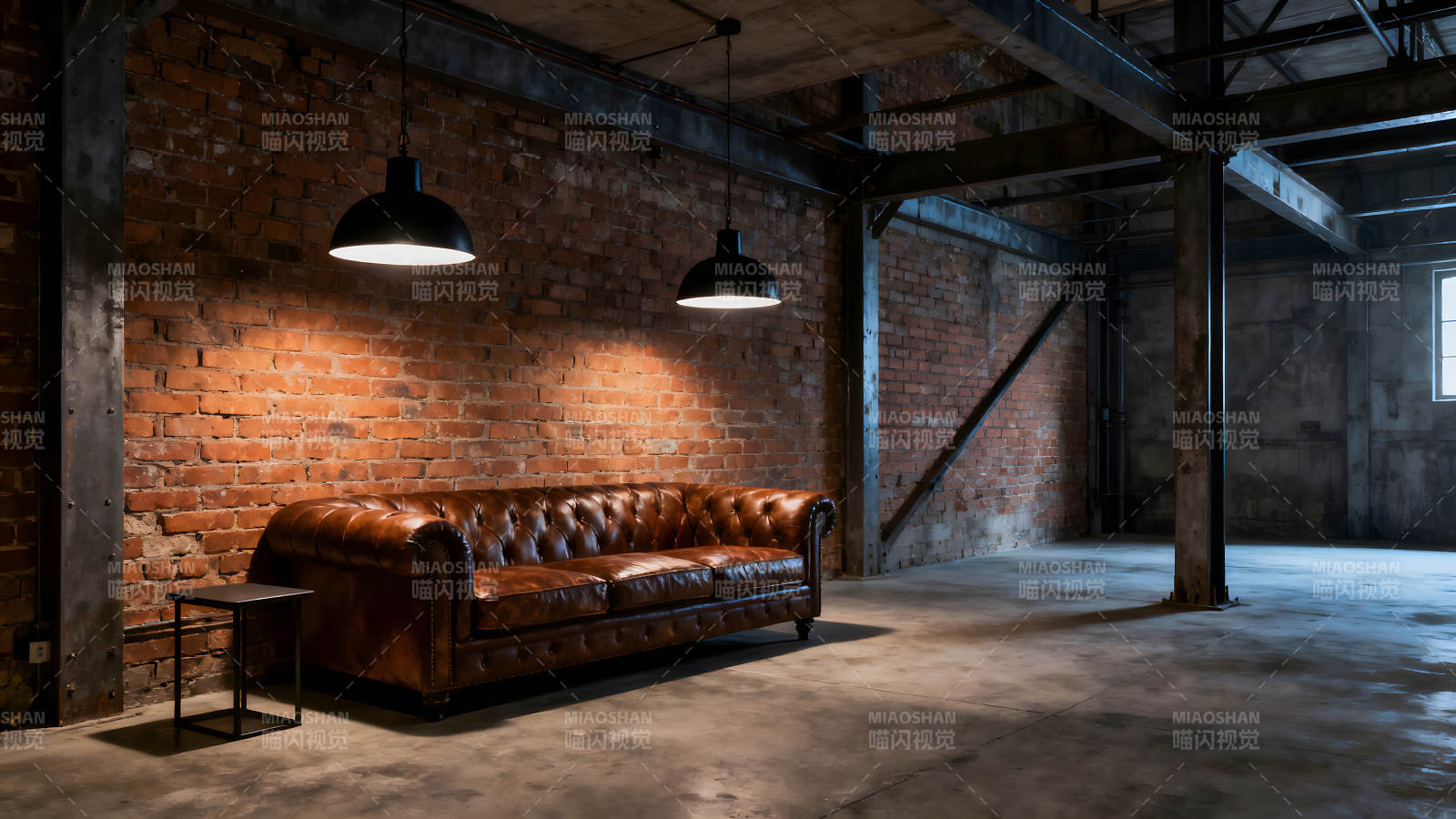 工业风复古沙发空间图片