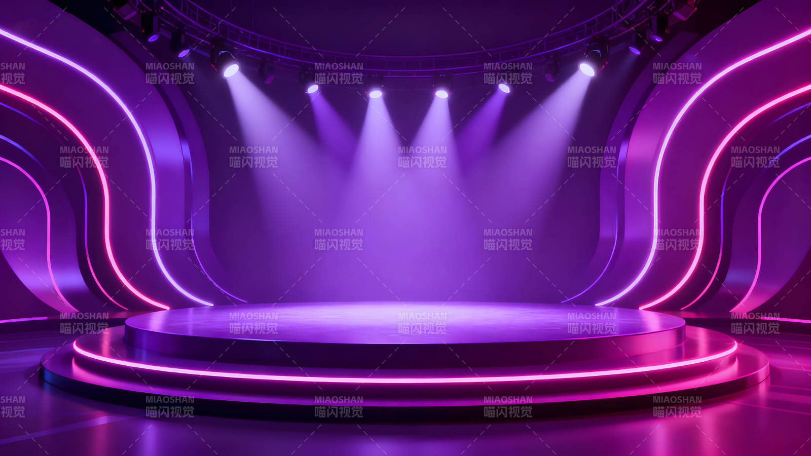 紫色舞台灯光简约时尚风格图片