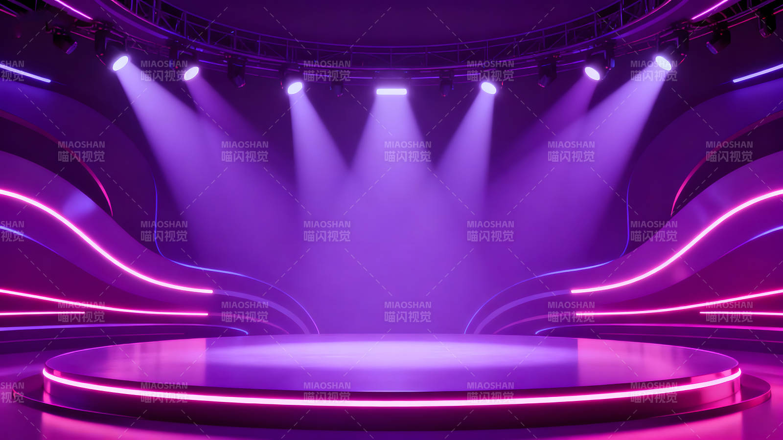 科技感舞台灯光渲染背景图片