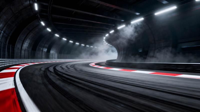 赛车隧道弯道充满速度感图片