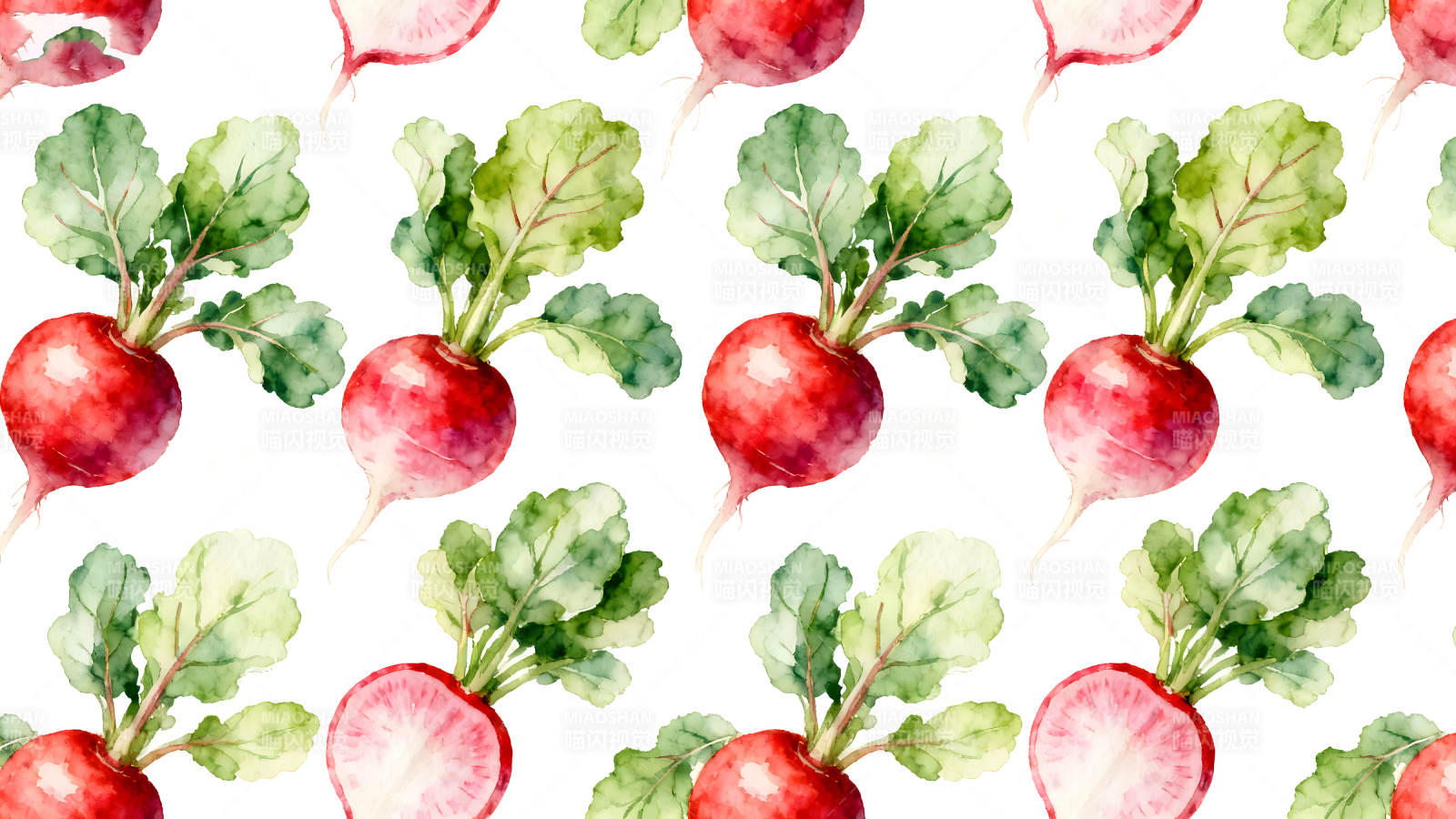 水彩萝卜图案重复排列图片