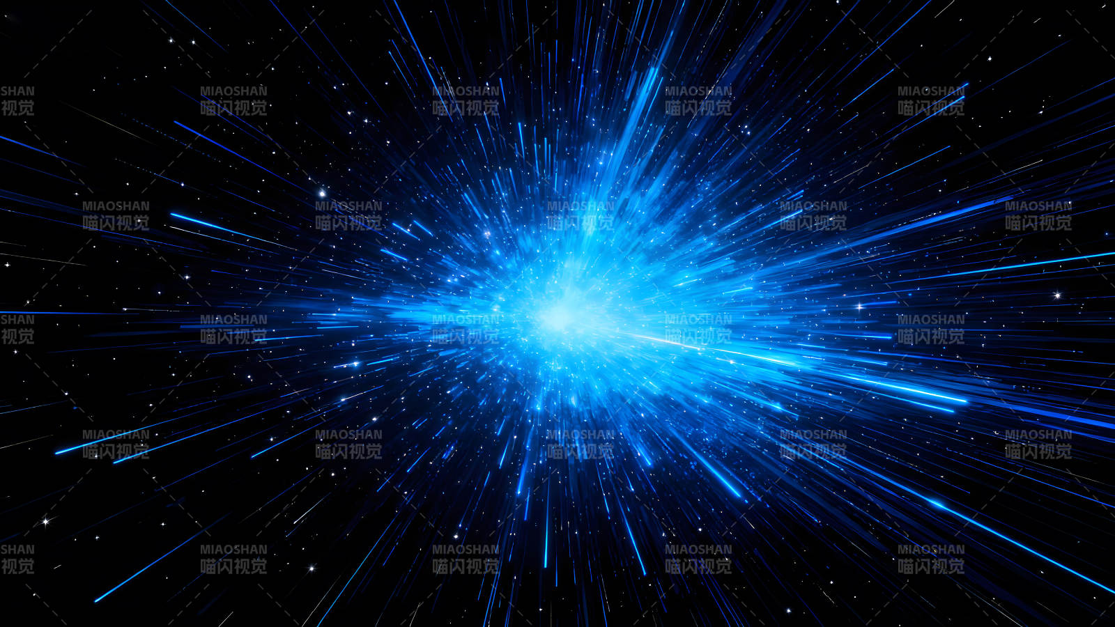 蓝色光芒爆发星空图片