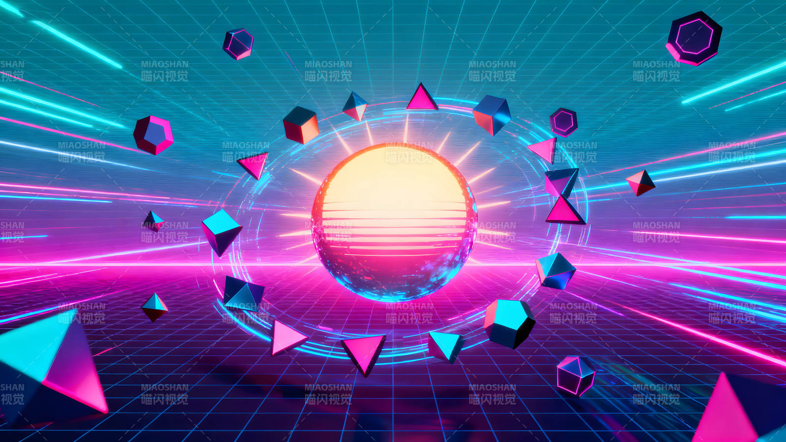 复古几何风格数字艺术图片