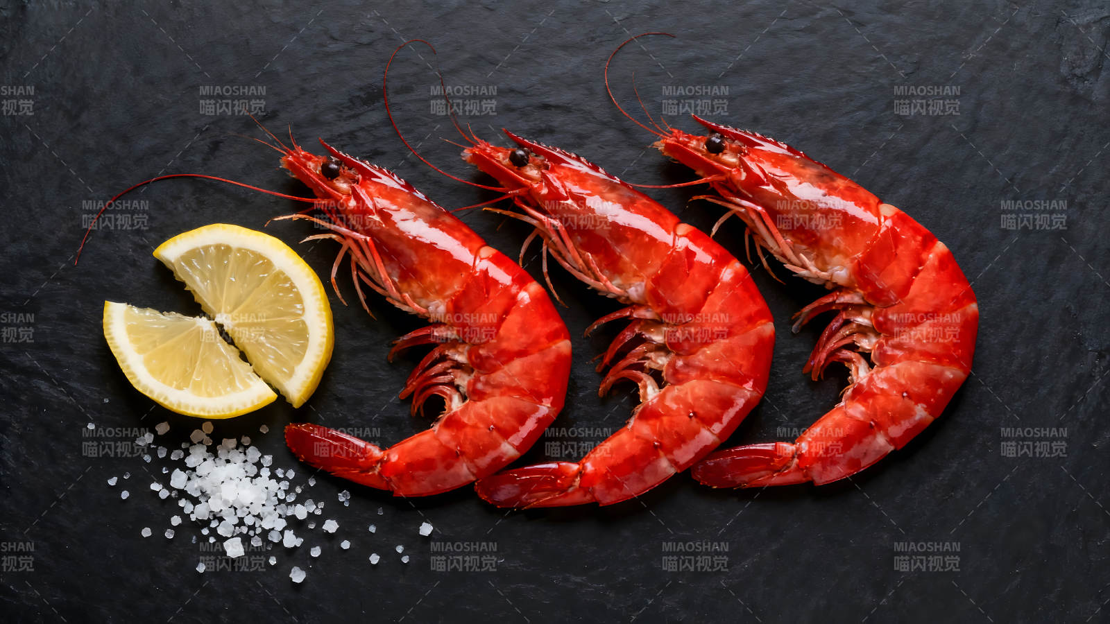 鲜虾柠檬盐美味诱人图片