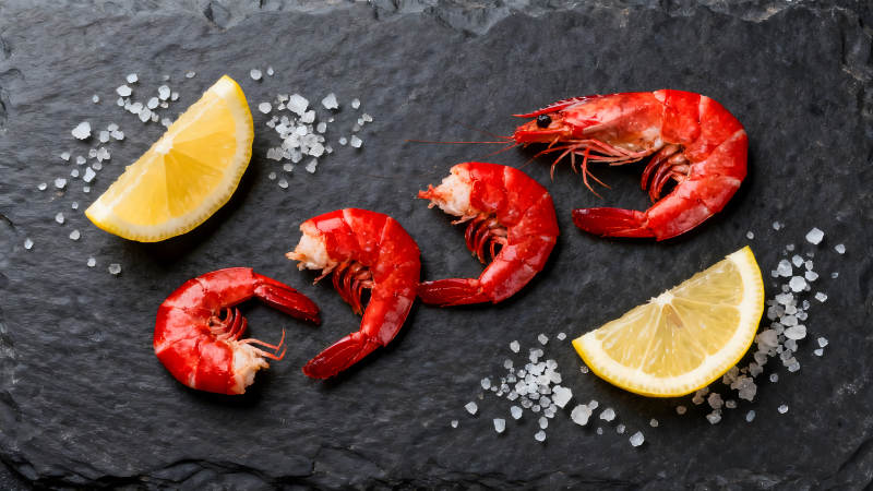 美味虾仁柠檬盐图片