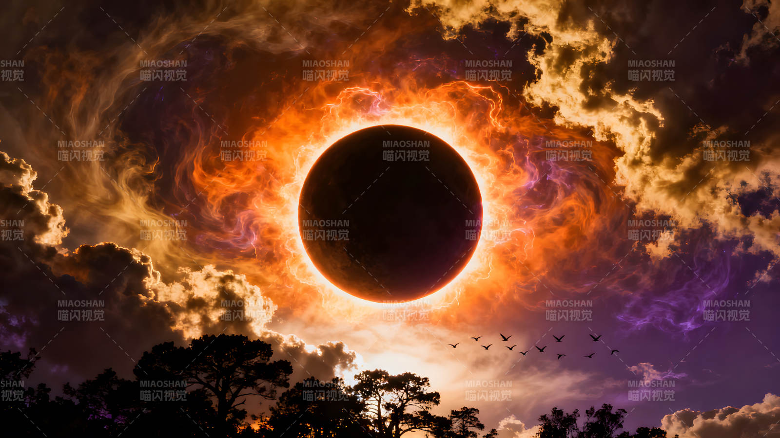 日食奇观壮丽景象图片