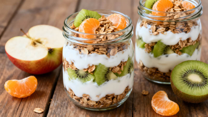 健康早餐水果酸奶麦片图片