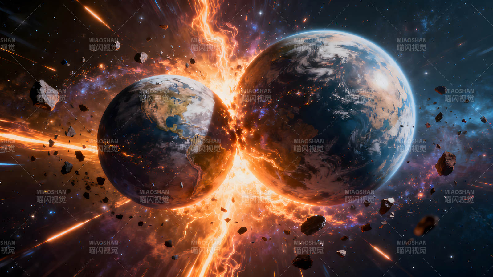 双星碰撞宇宙毁灭图片