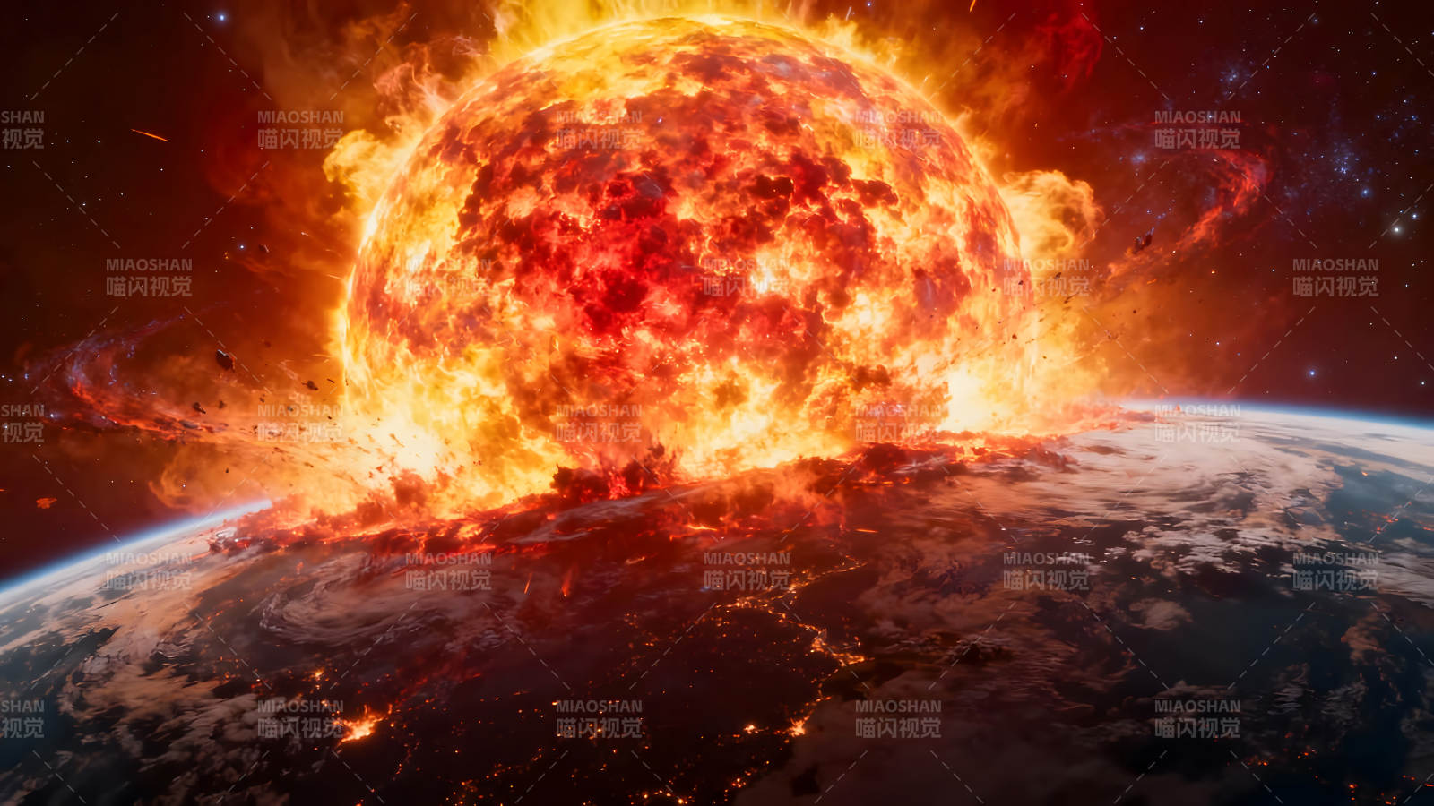 恒星吞噬地球的末日景象图片