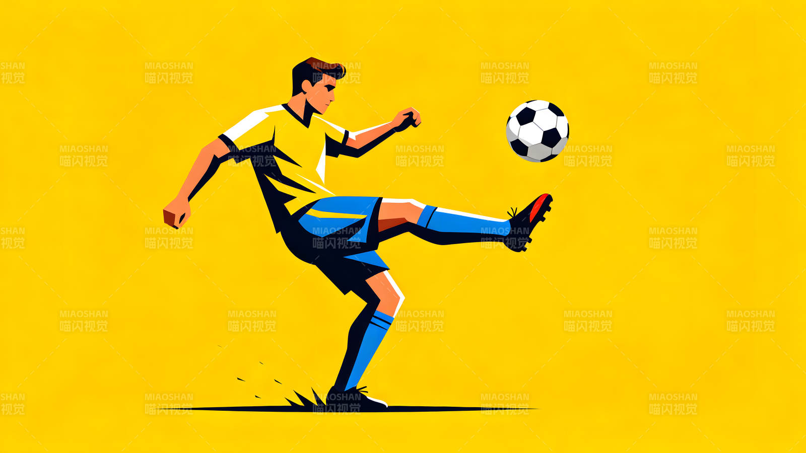 足球运动员踢球瞬间图片