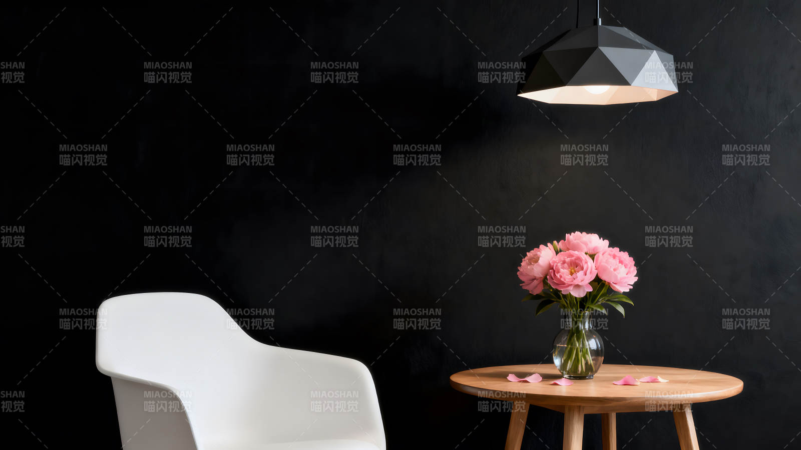 简约风格的室内装饰花朵灯具家具图片