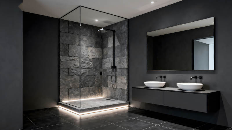 现代风格黑色浴室设计图片